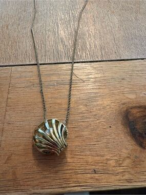 Avon Gold-Tone Shell Locket Pendant Necklace
